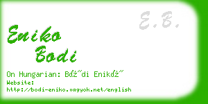 eniko bodi business card